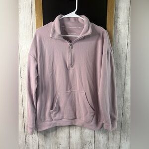 Marc New York Women's Sweater M Purple 1/4 Zip Ribbed Knit Lg Sleeve Mock Nk 317